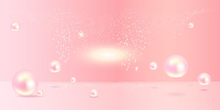 美容护肤粉色浪漫灯光珍珠水珠520情人节化妆品灯光展板背景